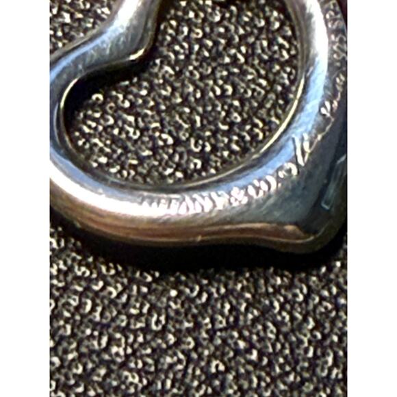 Tiffany & Co. Elsa Peretti Open Heart Charm Sterling Silver 925 on 16" Chain - Picture 8 of 9